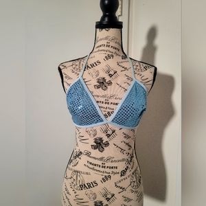 Brand: Street magic,Blue sequin bra top, Size small.